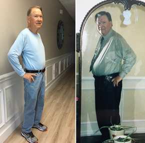 Man in Hallway and Mirror - improving blood sugar control