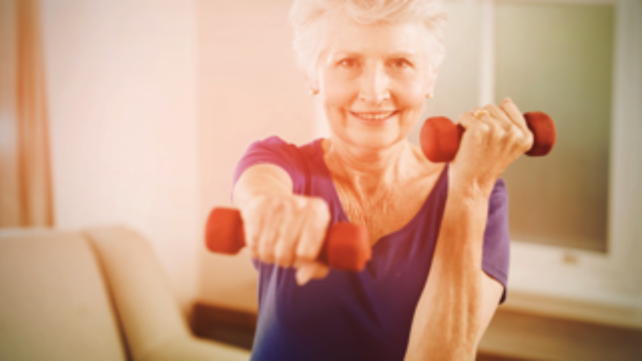 Elderly Woman Working Out - autoimmune disorder treatment in charlotte